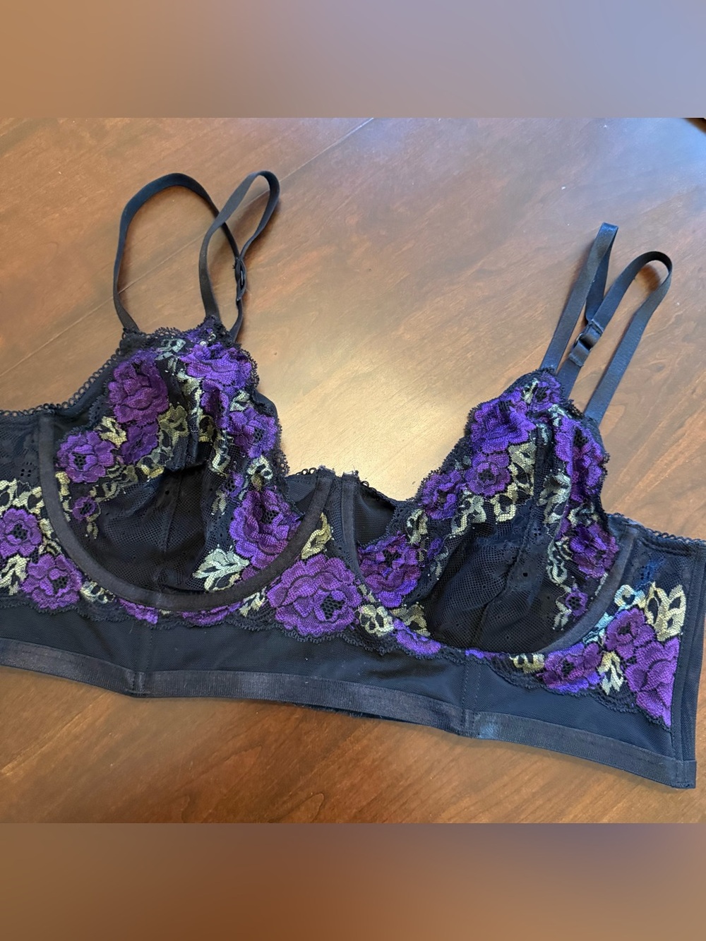 Torrid Curve Black & Purple Bra Size 2X